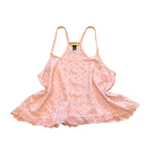 Prince & Fox Tops - Prince & Fox Pink Eyelet Lace Cami Tank Top Coquette Summer Cropped Medium